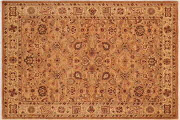 handmade Traditional Kafkaz Chobi Ziegler Tan Beige Hand Knotted RECTANGLE 100% WOOL area rug 6 x 9